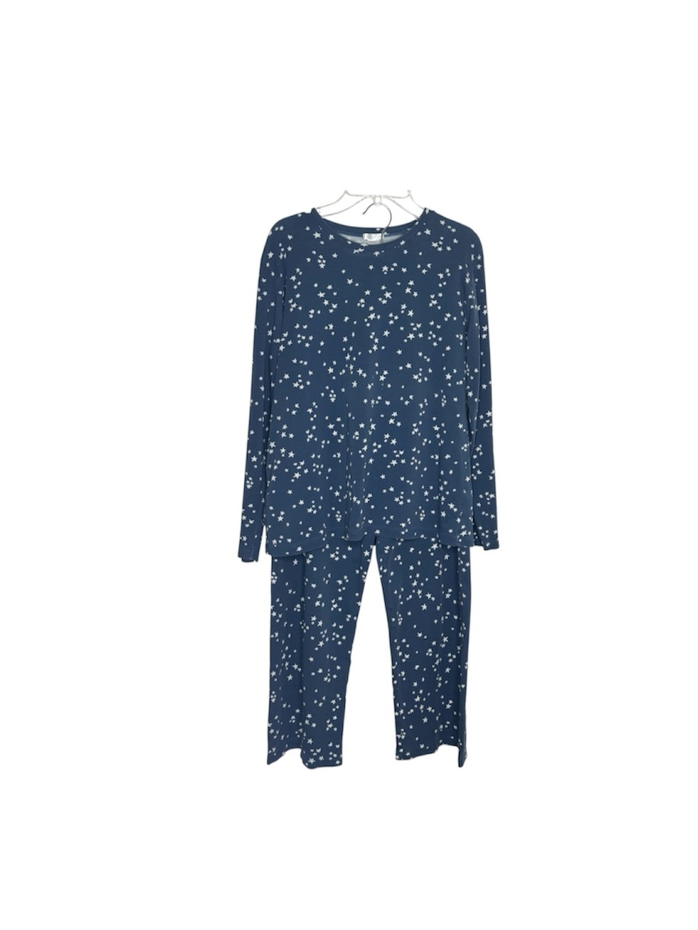Lake Midnight Stars Pima Cotton Pajamas Set Long Sleeve Full Length Pants Size M